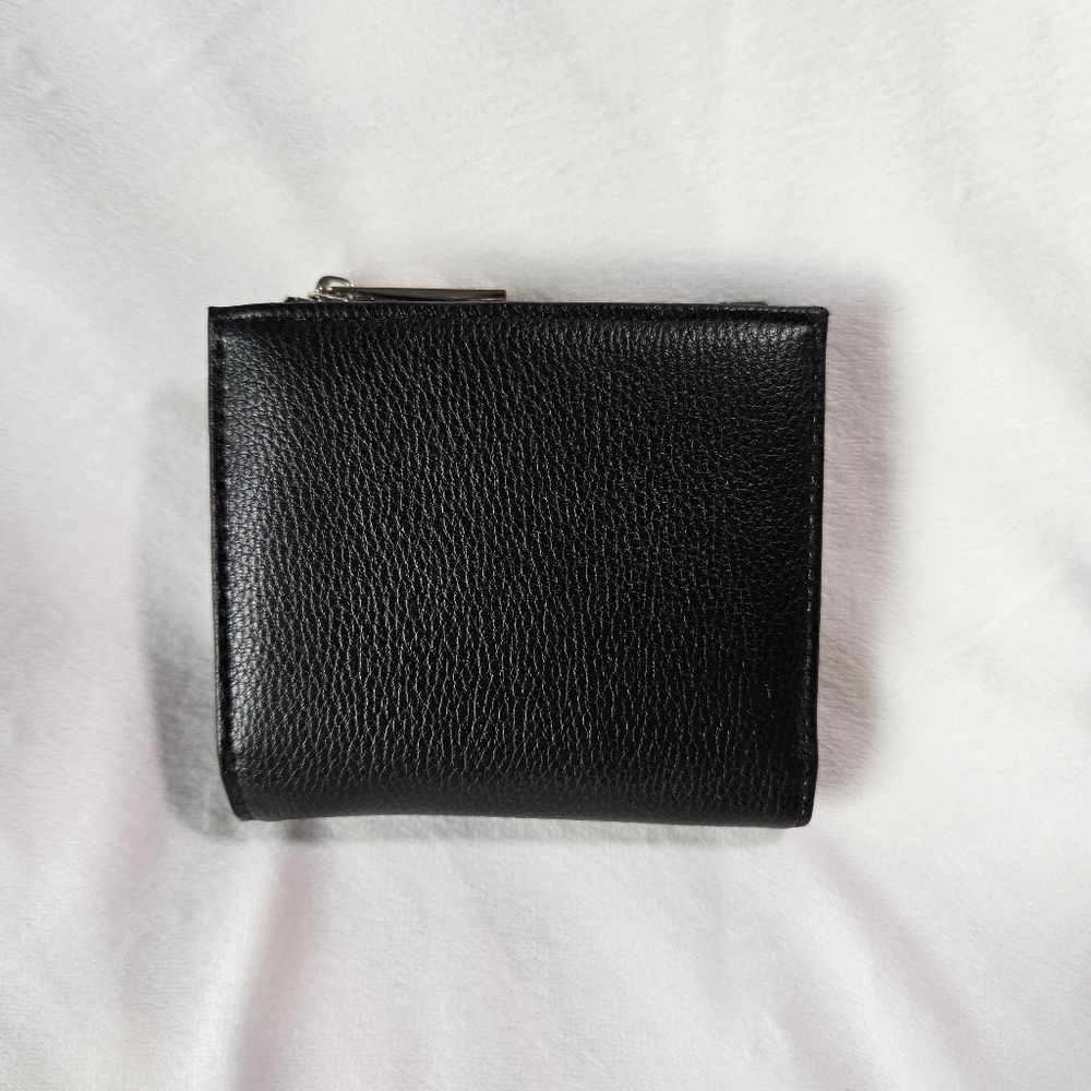 Black Vegan Leather Compact Minimalist Wallet